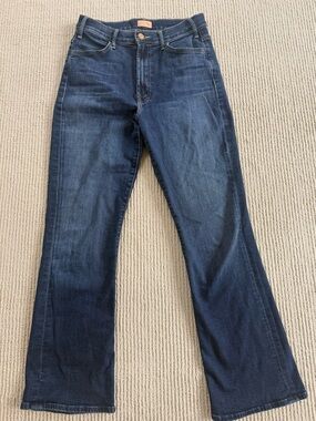 Mother The Hustler Blue High Waist Ankle Jean